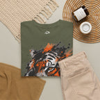Tiger Portrait Tee — Splash Art Orange & Gray Graphic T-Shirt