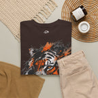 Tiger Portrait Tee — Splash Art Orange & Gray Graphic T-Shirt