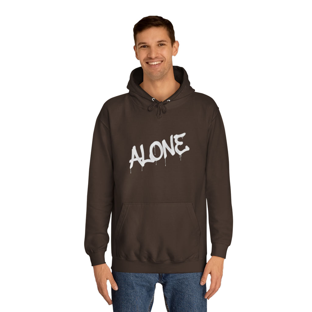 Alone graffiti front, Digital Phantom skull back Hoodie | cyberpunk tech streetwear