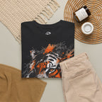 Tiger Portrait Tee — Splash Art Orange & Gray Graphic T-Shirt