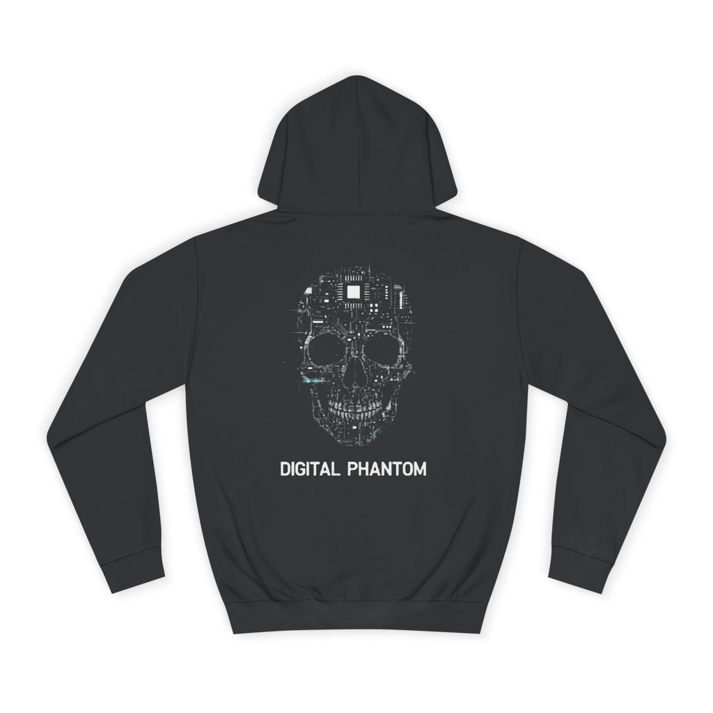 Alone graffiti front, Digital Phantom skull back Hoodie | cyberpunk tech streetwear