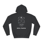 Alone graffiti front, Digital Phantom skull back Hoodie | cyberpunk tech streetwear