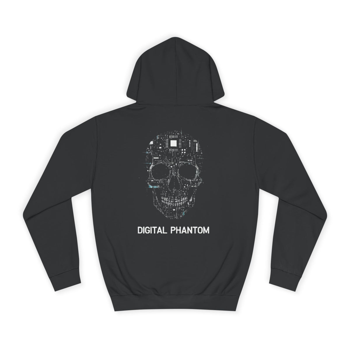 Alone graffiti front, Digital Phantom skull back Hoodie | cyberpunk tech streetwear