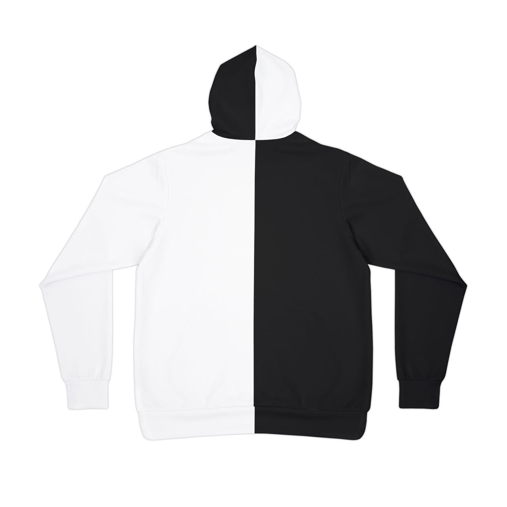 Two-Tone Split Black & White Athletic Hoodie
