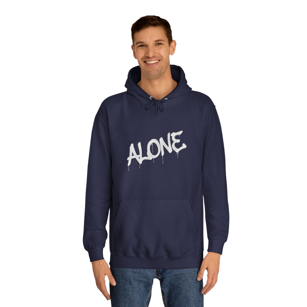 Alone graffiti front, Digital Phantom skull back Hoodie | cyberpunk tech streetwear