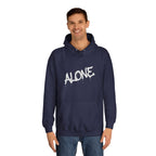 Alone graffiti front, Digital Phantom skull back Hoodie | cyberpunk tech streetwear