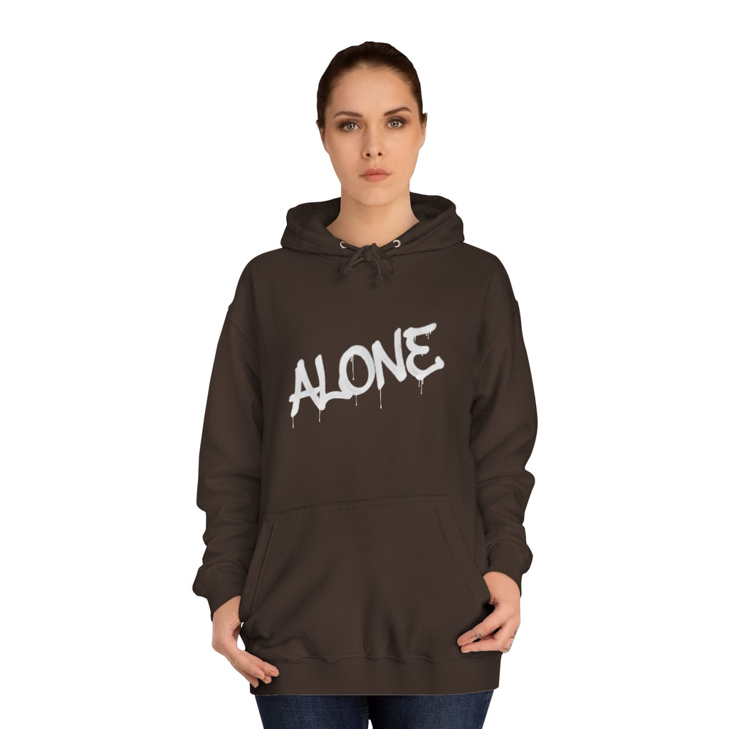 Alone graffiti front, Digital Phantom skull back Hoodie | cyberpunk tech streetwear