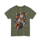 Tiger Portrait Tee — Splash Art Orange & Gray Graphic T-Shirt