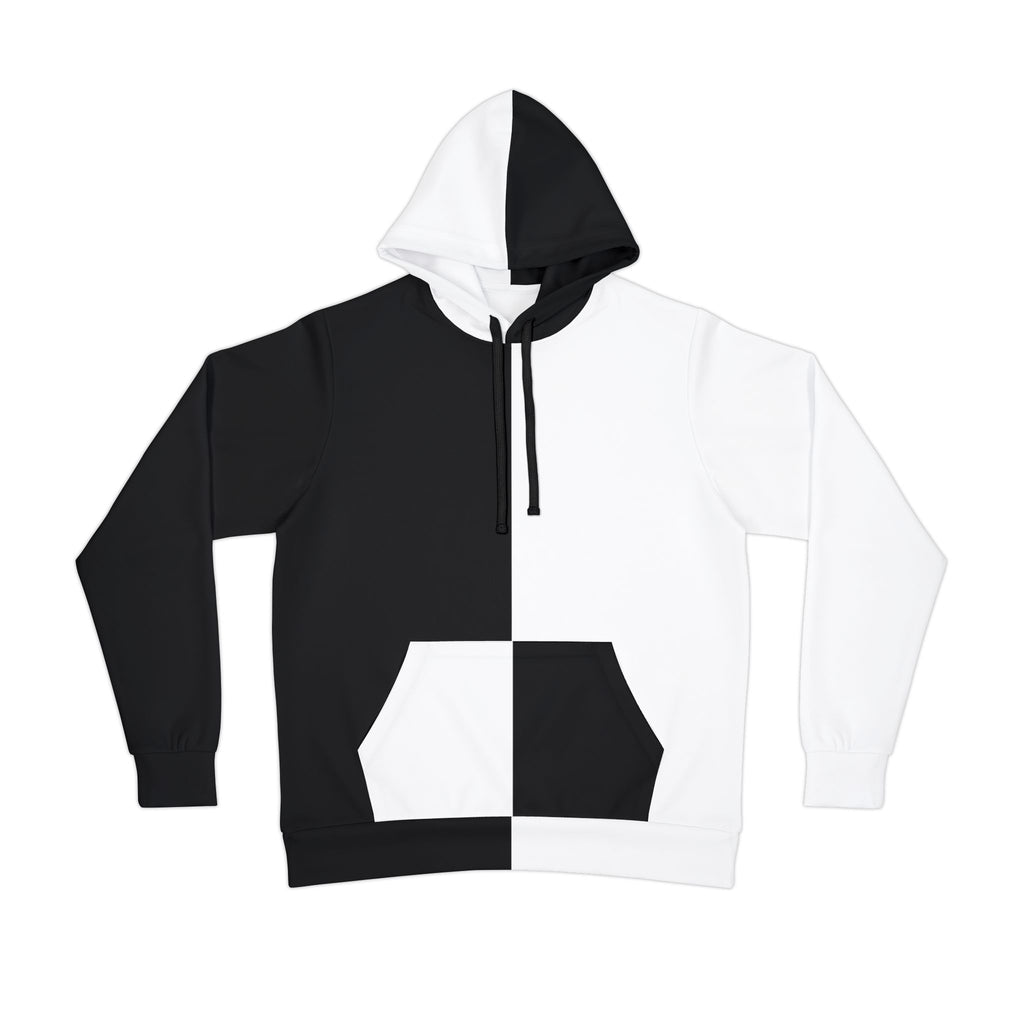 Two-Tone Split Black & White Athletic Hoodie