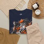 Tiger Portrait Tee — Splash Art Orange & Gray Graphic T-Shirt