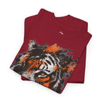 Tiger Portrait Tee — Splash Art Orange & Gray Graphic T-Shirt