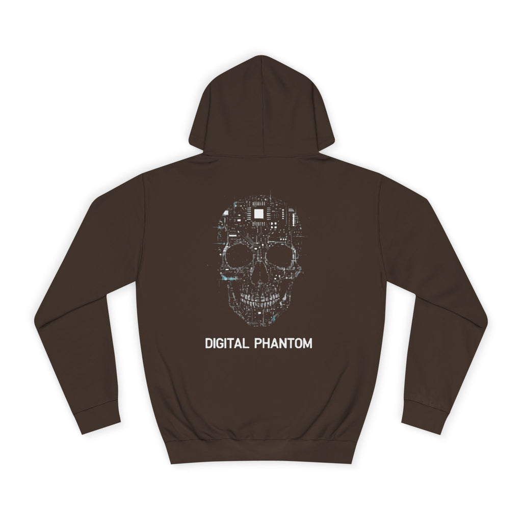 Alone graffiti front, Digital Phantom skull back Hoodie | cyberpunk tech streetwear