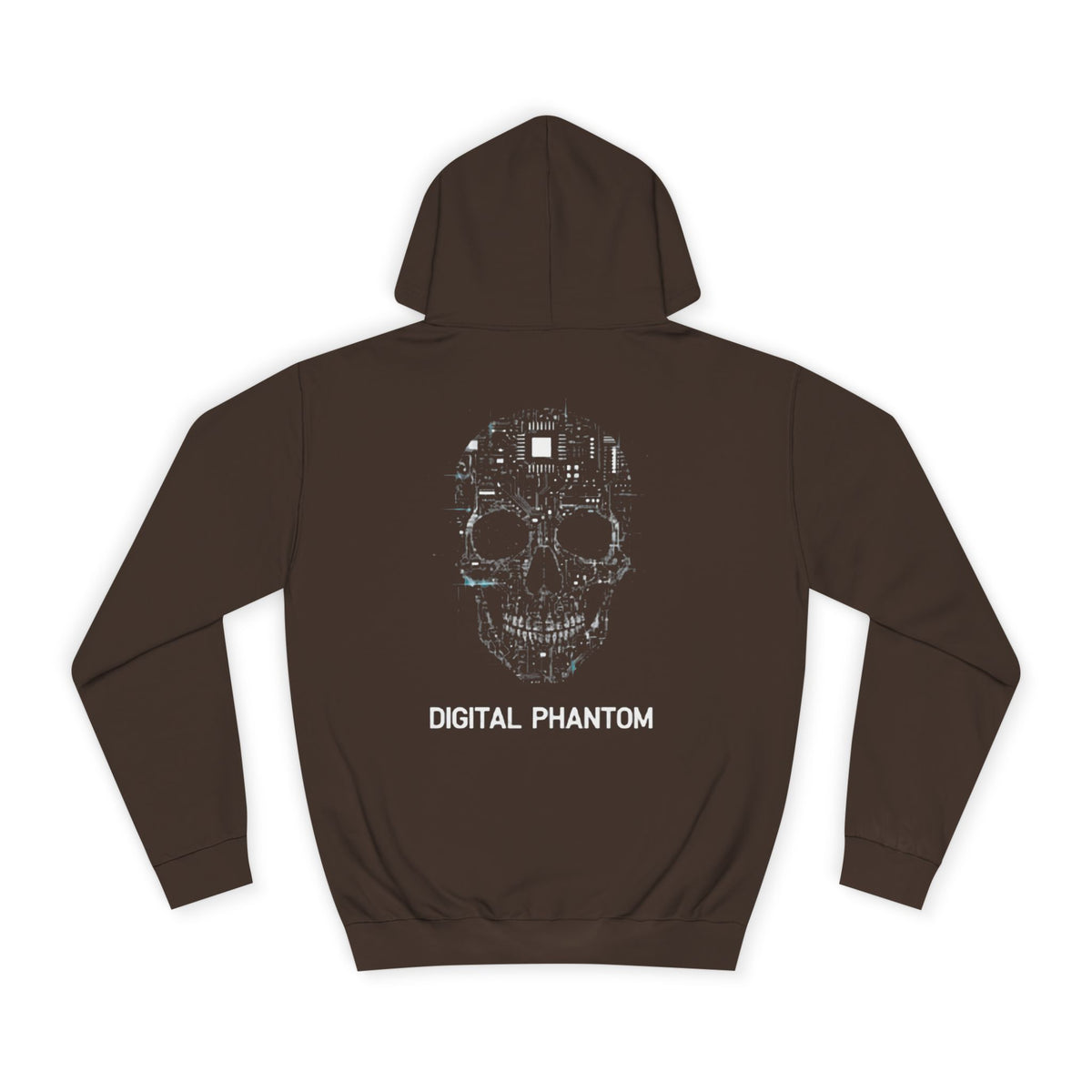 Alone graffiti front, Digital Phantom skull back Hoodie | cyberpunk tech streetwear
