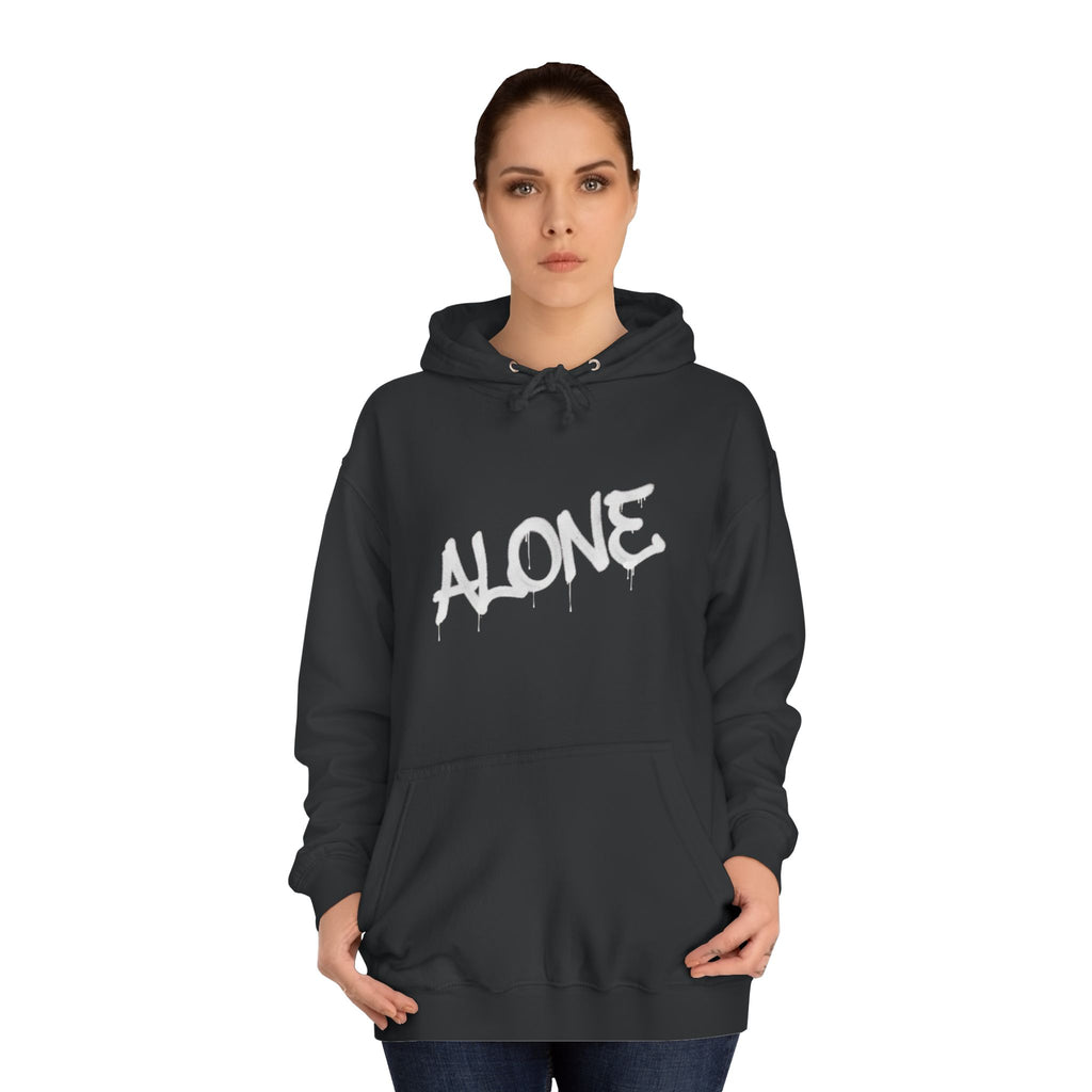 Alone graffiti front, Digital Phantom skull back Hoodie | cyberpunk tech streetwear