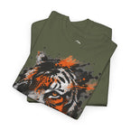 Tiger Portrait Tee — Splash Art Orange & Gray Graphic T-Shirt