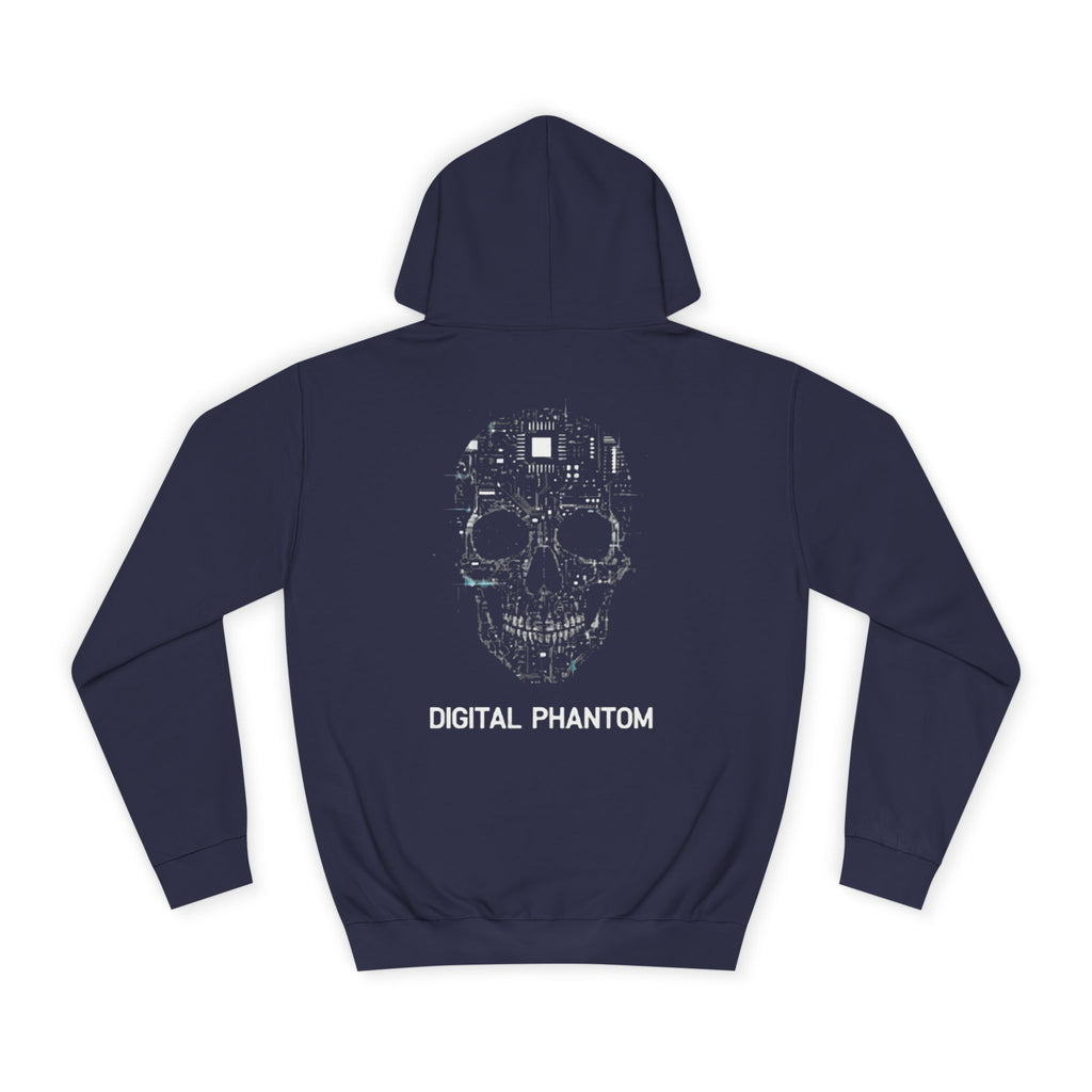 Alone graffiti front, Digital Phantom skull back Hoodie | cyberpunk tech streetwear