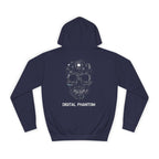 Alone graffiti front, Digital Phantom skull back Hoodie | cyberpunk tech streetwear