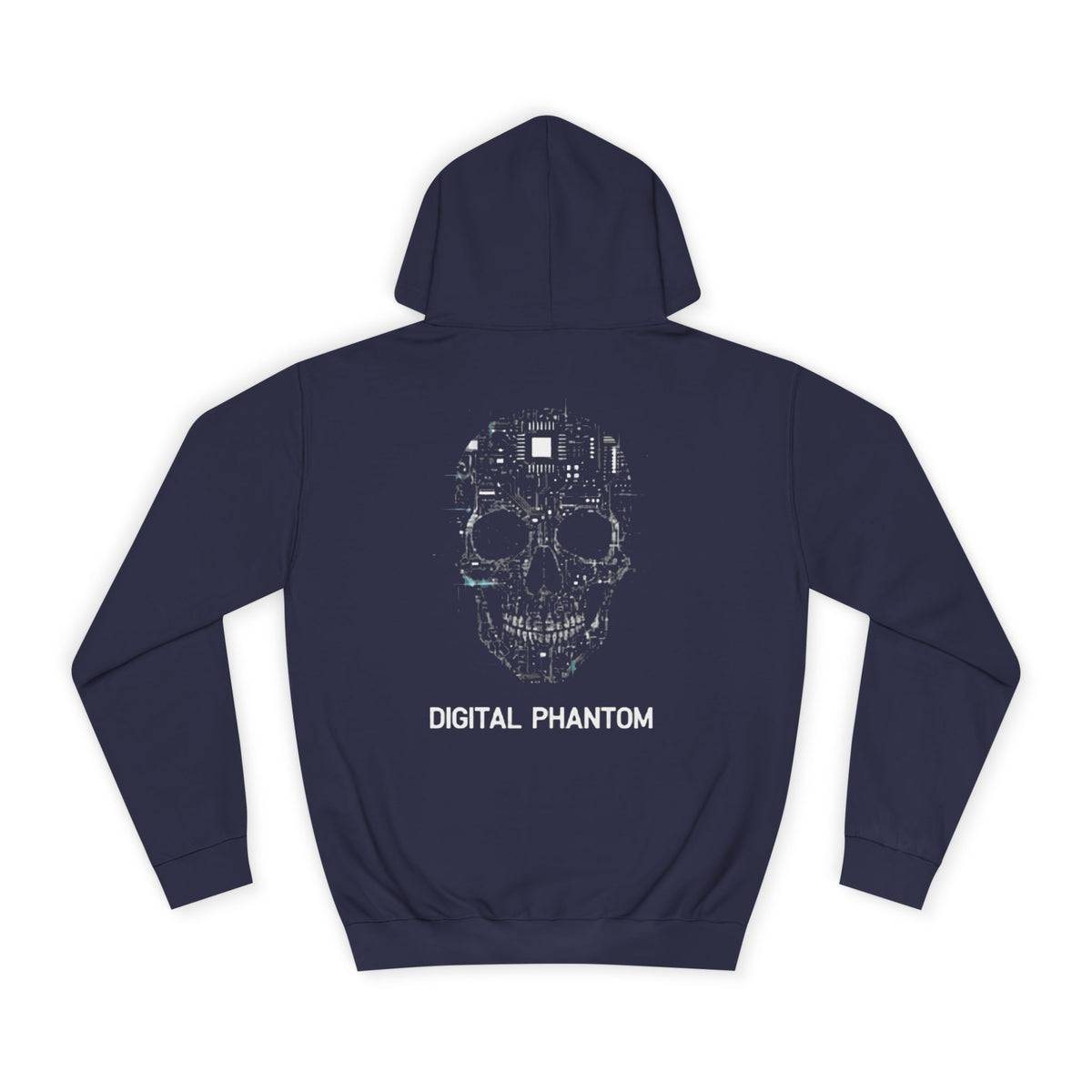 Alone graffiti front, Digital Phantom skull back Hoodie | cyberpunk tech streetwear