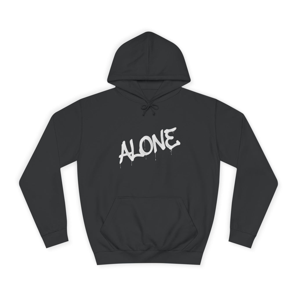 Alone graffiti front, Digital Phantom skull back Hoodie | cyberpunk tech streetwear