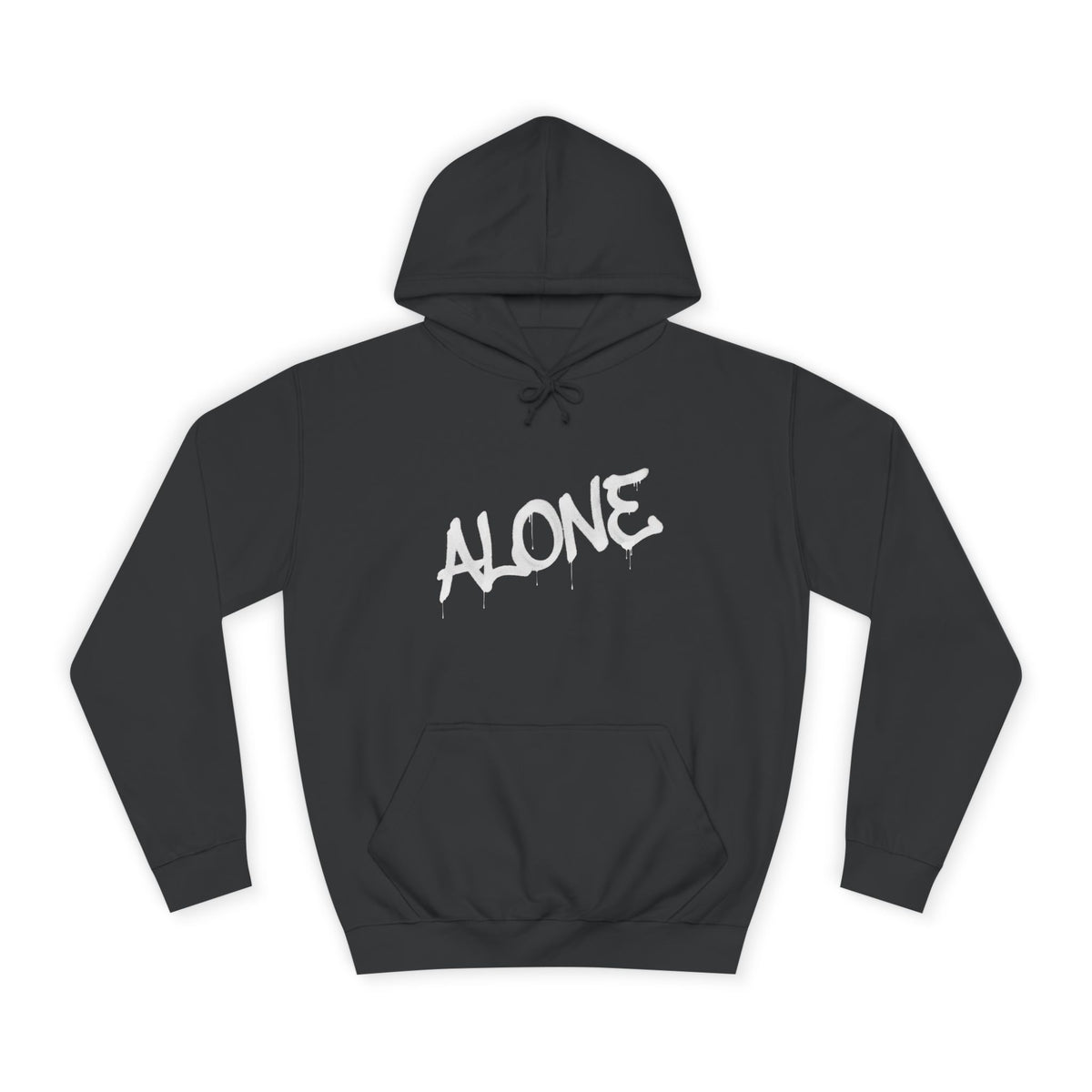 Alone graffiti front, Digital Phantom skull back Hoodie | cyberpunk tech streetwear