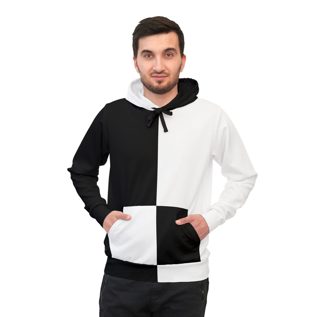 Two-Tone Split Black & White Athletic Hoodie