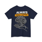 Motivational Tee — "Just Keep Moving Forward" with "Always Make It Happen" Brain Design