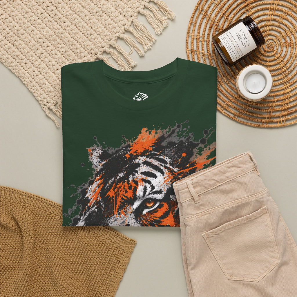 Tiger Portrait Tee — Splash Art Orange & Gray Graphic T-Shirt