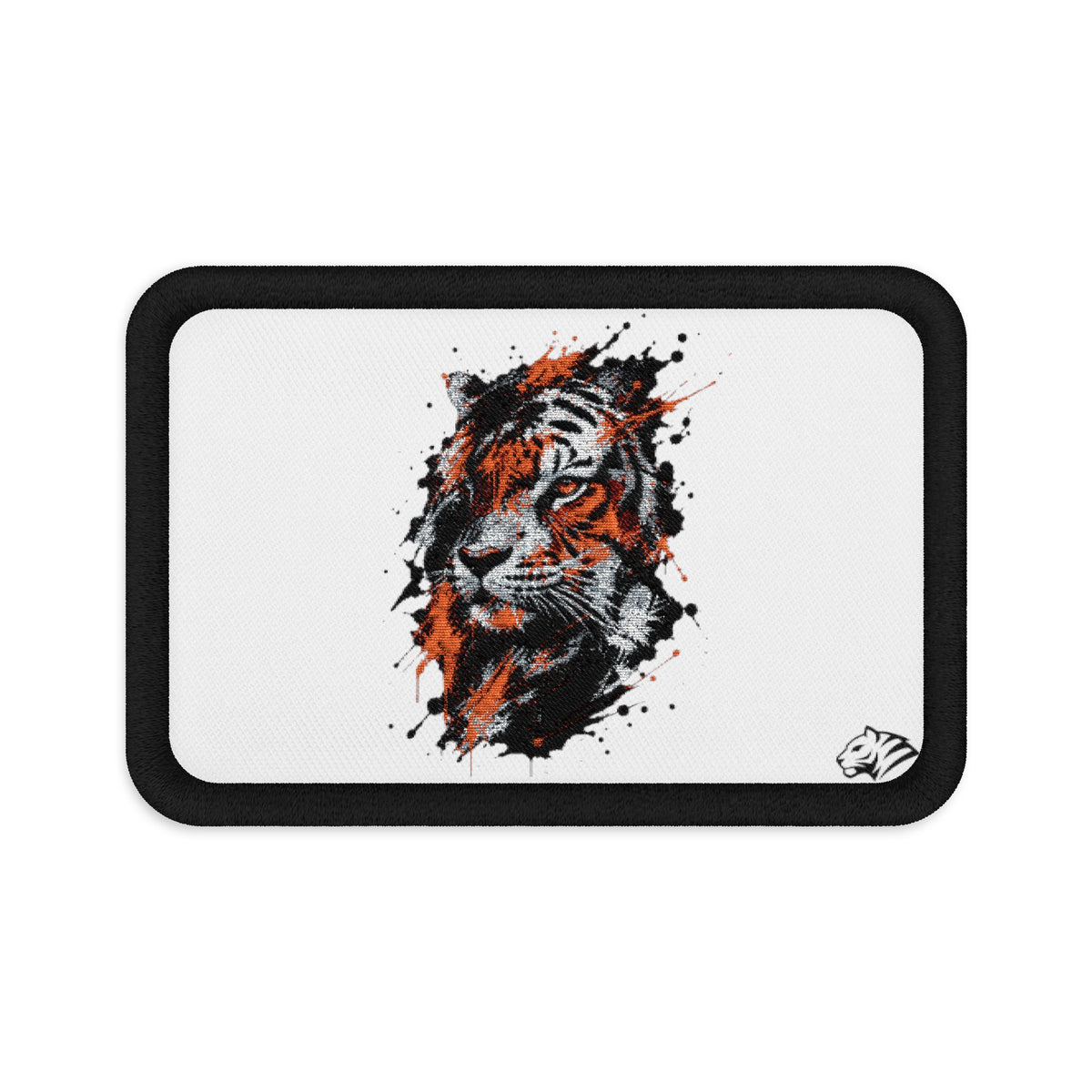 Tiger Head Embroidered Patch — Abstract Orange & Black Tiger Patch for Jackets, Backpacks, Hats