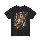 Tiger Portrait Tee — Splash Art Orange & Gray Graphic T-Shirt