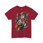 Tiger Portrait Tee — Splash Art Orange & Gray Graphic T-Shirt