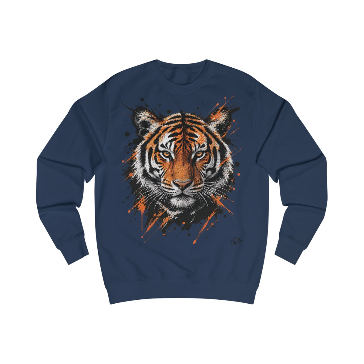 Tiger Portrait Sweatshirt – Watercolor Splash Tiger Face Graphic Crewneck