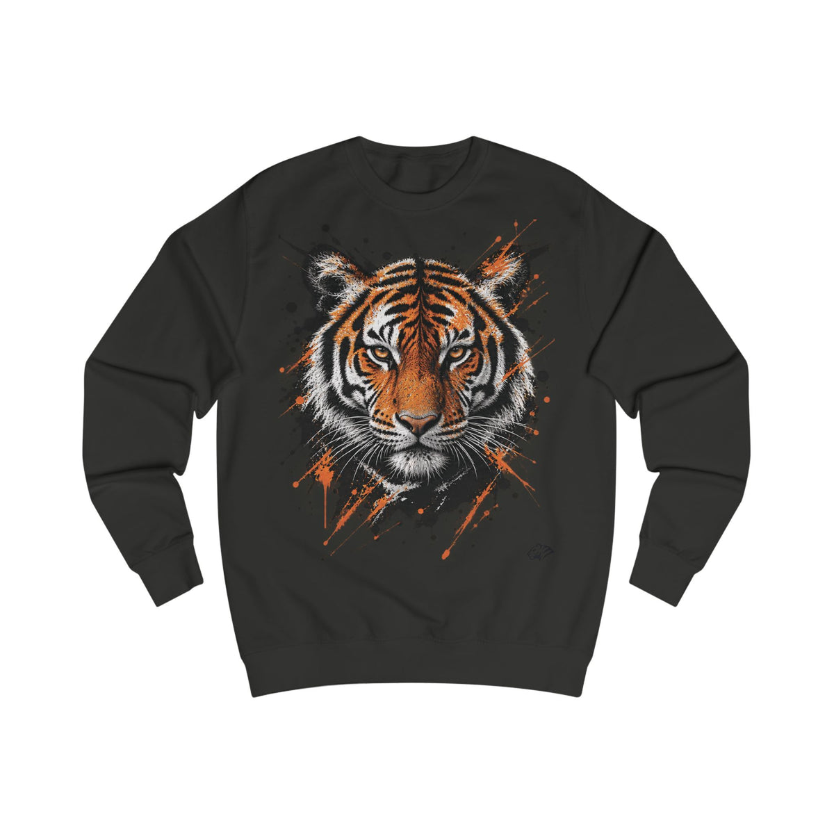 Tiger Portrait Sweatshirt – Watercolor Splash Tiger Face Graphic Crewneck