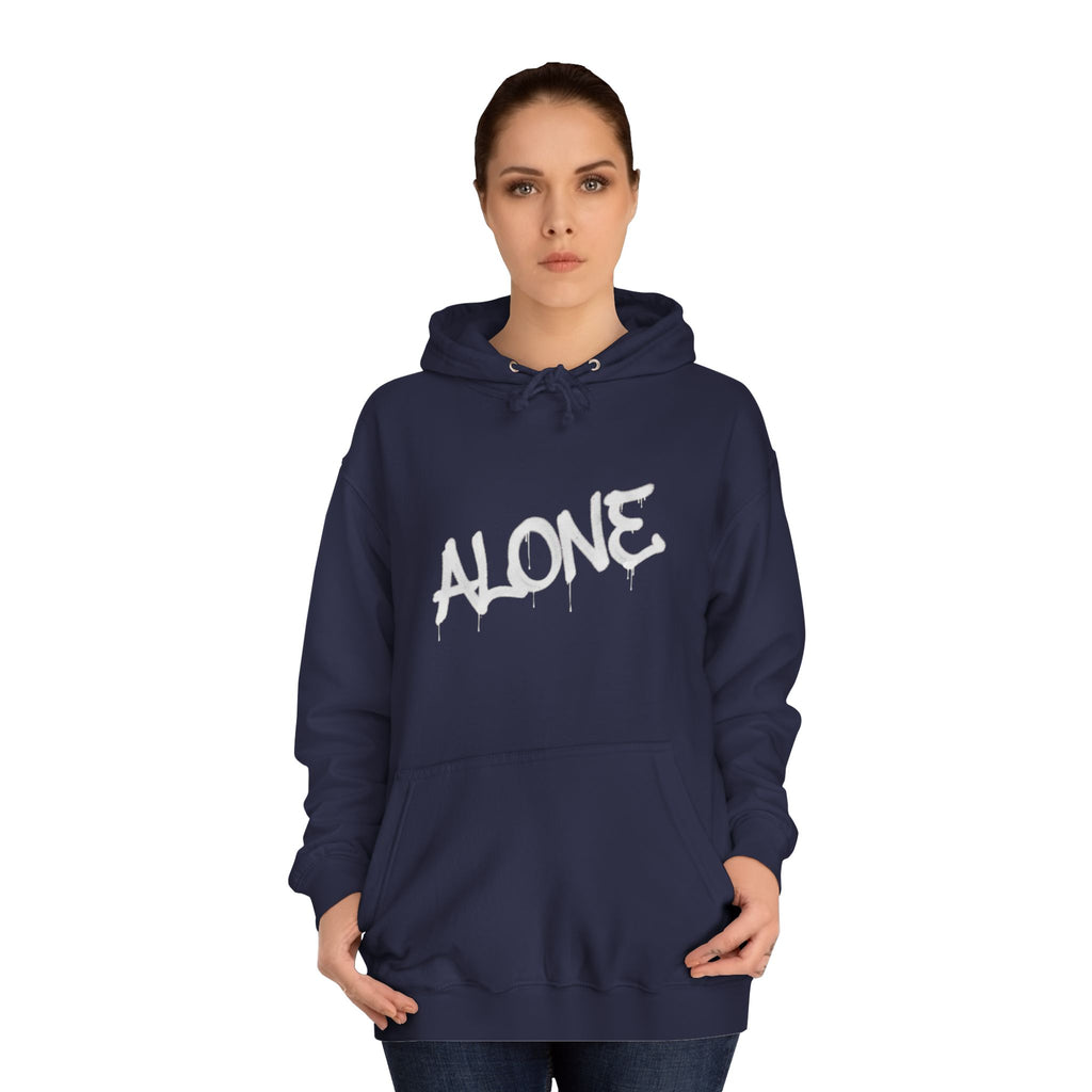 Alone graffiti front, Digital Phantom skull back Hoodie | cyberpunk tech streetwear